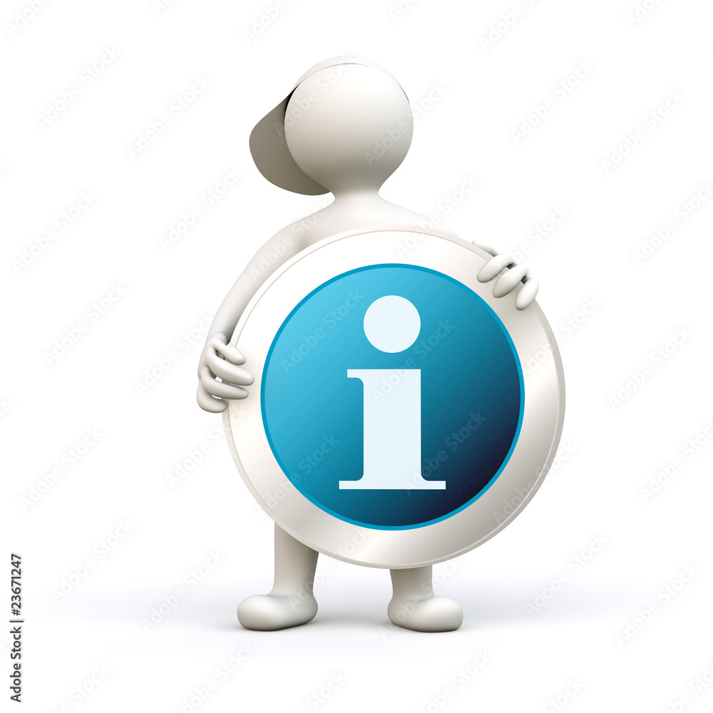 3D Man Information Icon 3D Man Information Icon