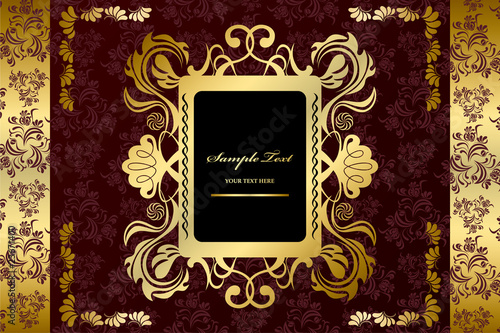 Abstract gold luxury frame