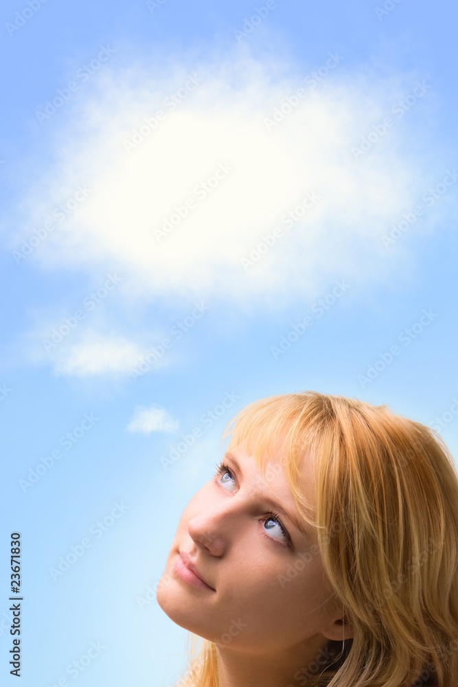 beautiful girl thinks about....