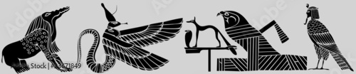 various demons of ancient Egypt - vector