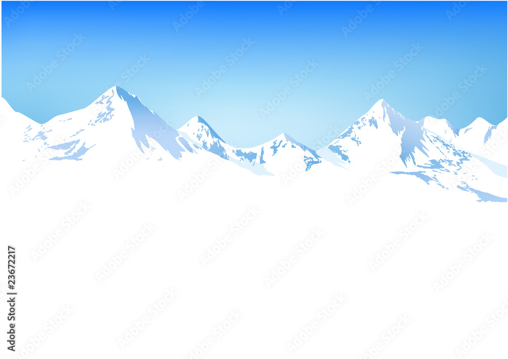 Naklejka premium Winter mountains