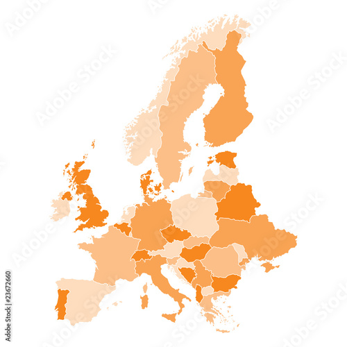 carte de l'europe vectorielle