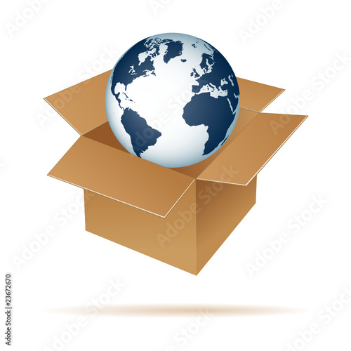 globe et carton