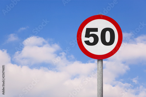 50 road sign