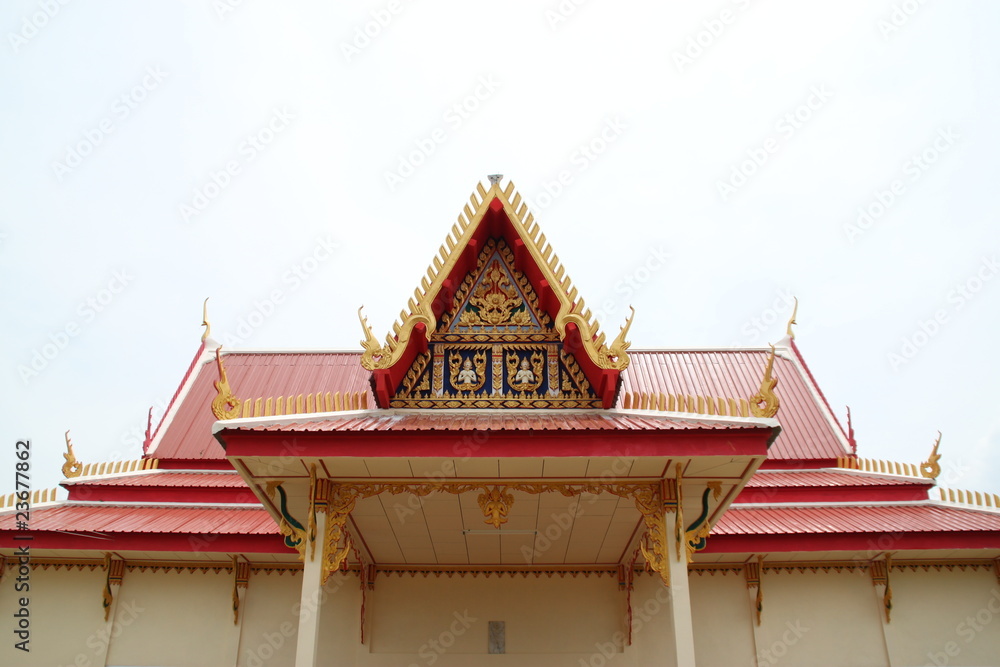 gable and roof of temple, Wat Nong Khee, Wapipatum, Mahasarakam