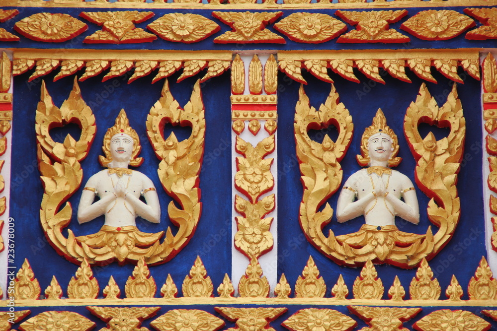 buddhist art carving, Wat Nong Khee, Wapipatum, Mahasarakam