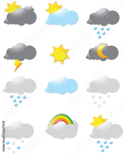 Glossy weather icons