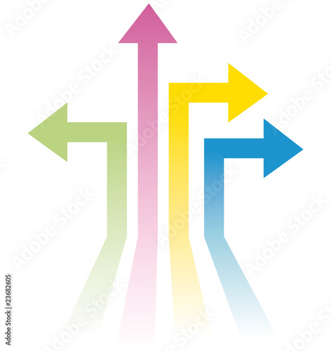 vector illustration with arrows colours