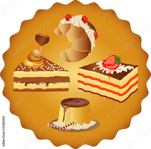 Set of sweets, cakes and other desserts