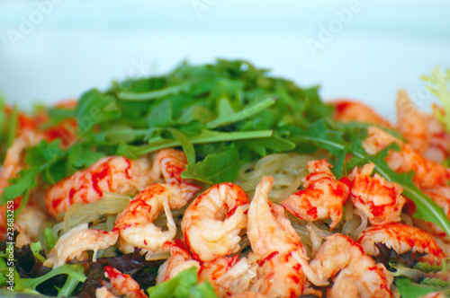 Healthy shrimp salad with vermicelli