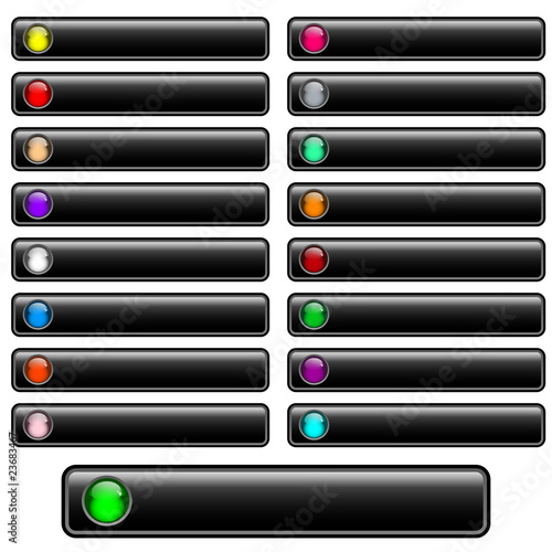 Web buttons black glossy