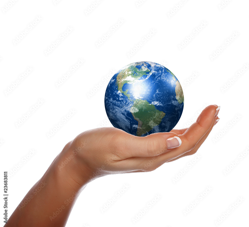 hands, the sprout and Earth hands, the sprout and Earth