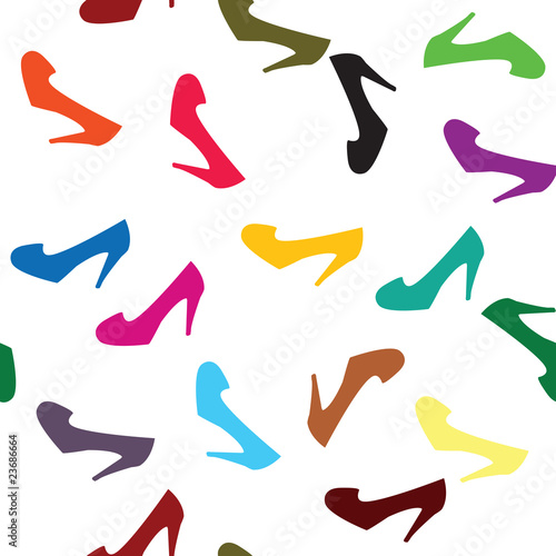 Background with colored shoes