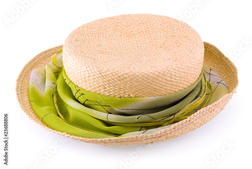 straw hat isolated on white photo