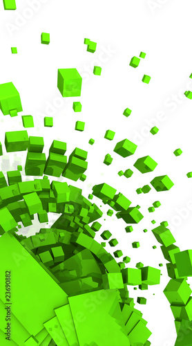 3D Background - Green Cyberspace