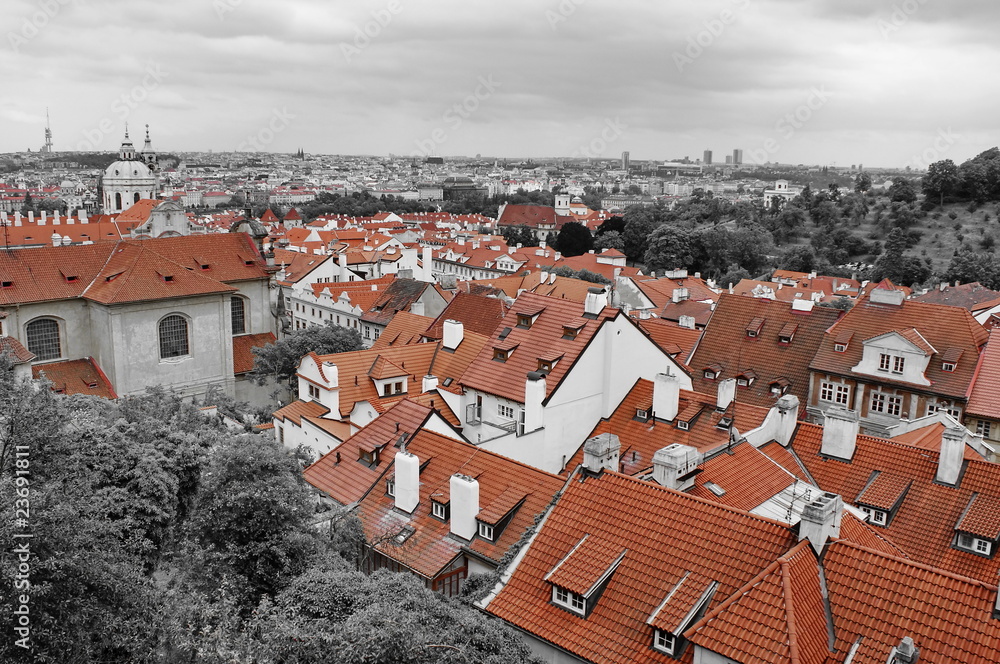 Red roofs of Prague.