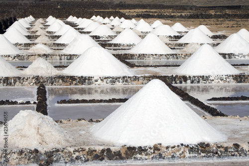 Salt piles on a saline exploration photo