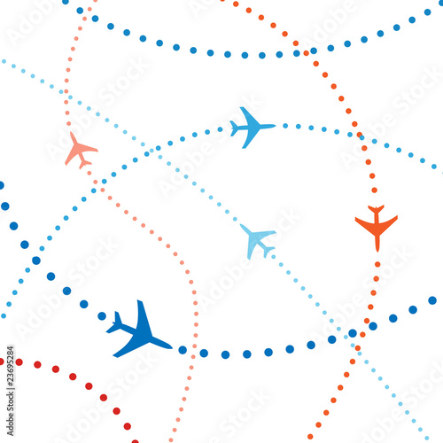 Colorful airline planes travel flights air traffic photo