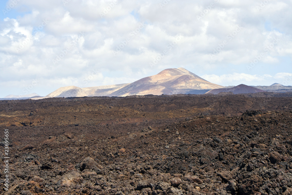 vulcanic landscape under the extincted vulcano vulcanic landscape under the extincted vulcano