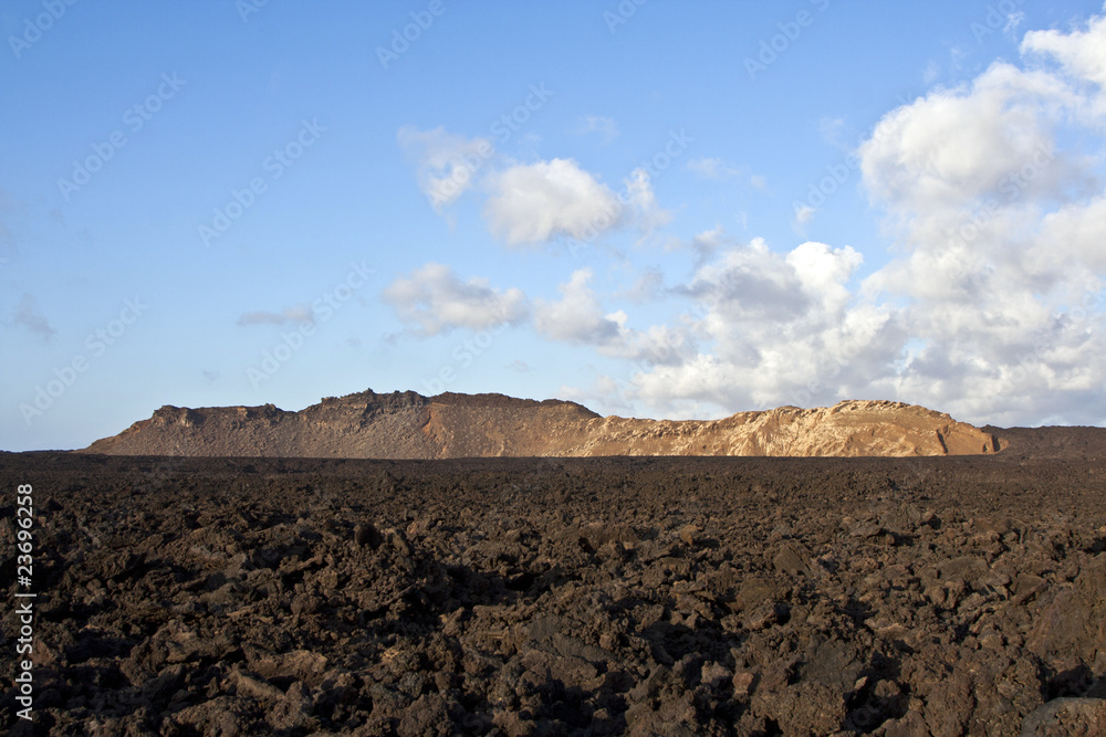 vulcanic landscape under the extincted vulcano