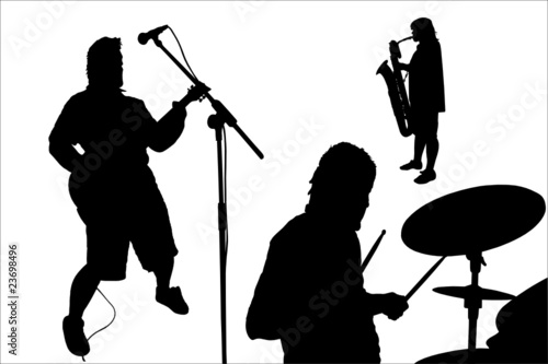 rock musicians silhouettes