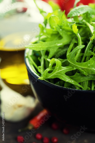 bowl of fresh rucola
