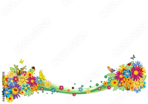 Onda di Fiori Astratta-Abstract Wave of Flowers-Vector