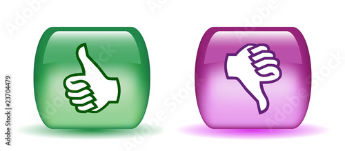 Aqua Thumbs Up & Down Icons