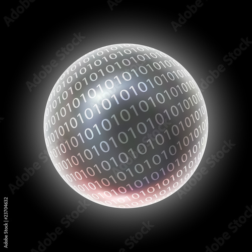 Glossy Binary Crystal Globe