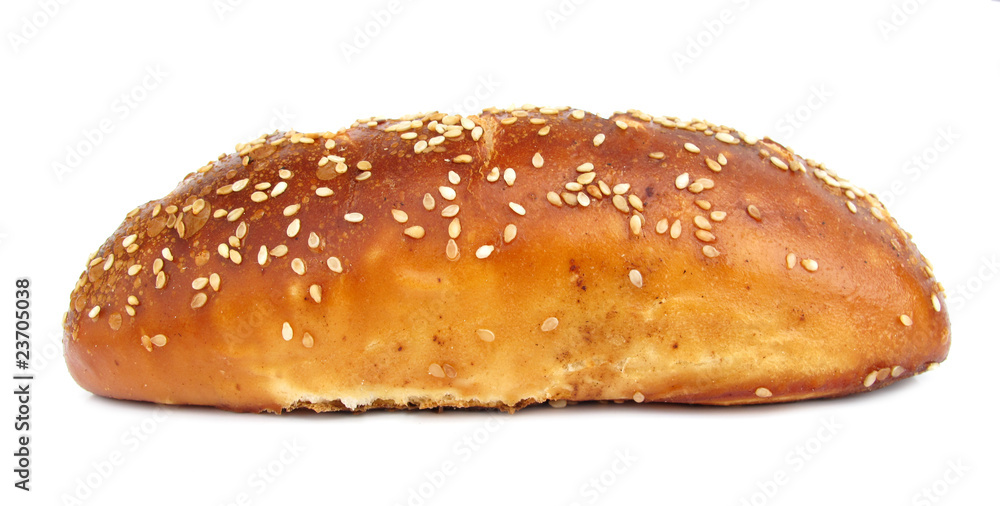 Bread covered with sesame seeds