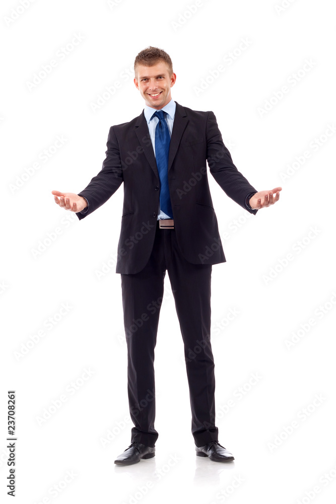 business man welcoming business man welcoming