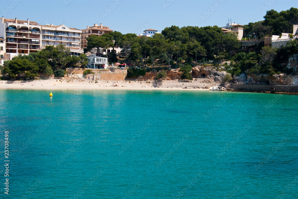 Porto Cristo resort town, hotels and the beach, Majorca, Spain