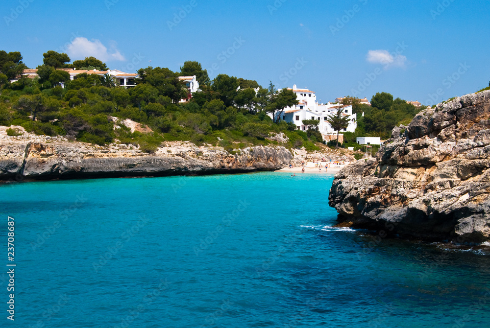 Cala Romantica bay and the beach of Mediterranean Sea, Majorca, Cala Romantica bay and the beach of Mediterranean Sea, Majorca,