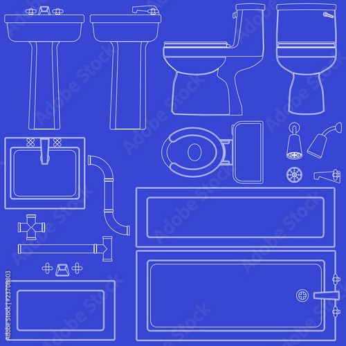 Blueprint bathroom fixtures