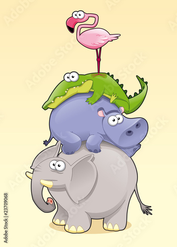 Pyramid animal. Funny carto...