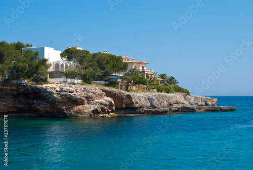 Porto Cristo headland and Mediterranean Sea, Majorca, Spain