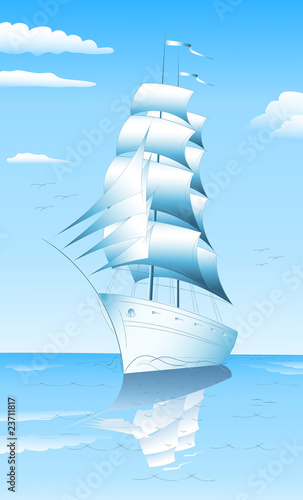 sailing ship in sea