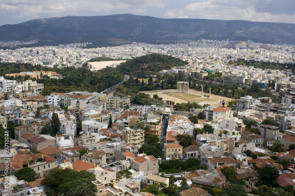 Panorama of Athens from Acropolis Hill. Greece, Europe