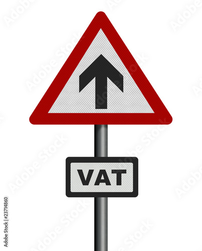Photo realistic sign depicting increase in VAT