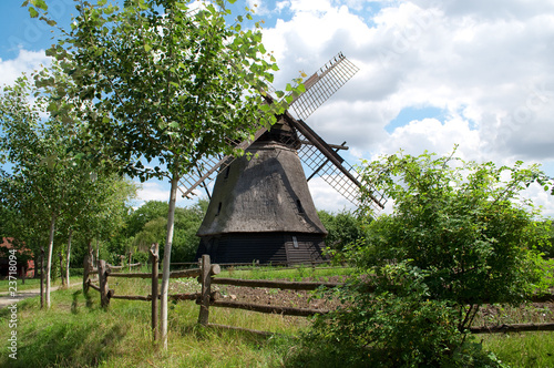 Windmill in the funen village photo