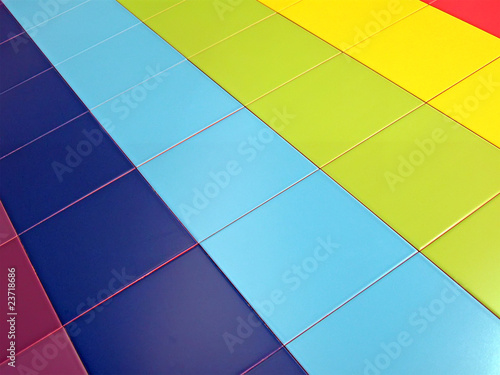 Fotografie colorful tiled rectangles ceramic, tile construction concept