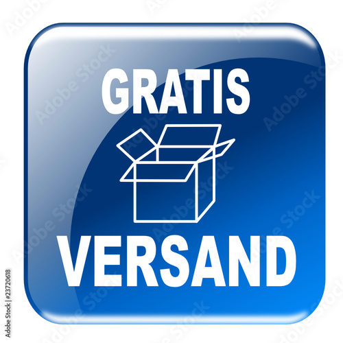 Button Gratis Versand blau