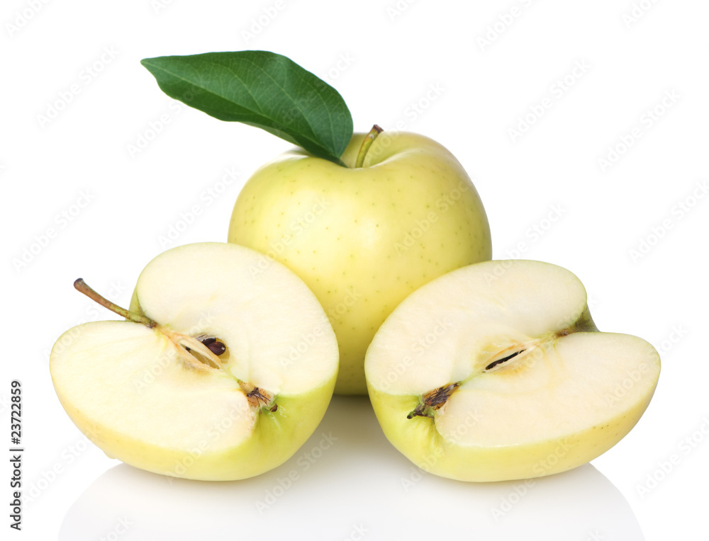 Golden Delicious Apples With One Sliced in Half Golden Delicious Apples With One Sliced in Half