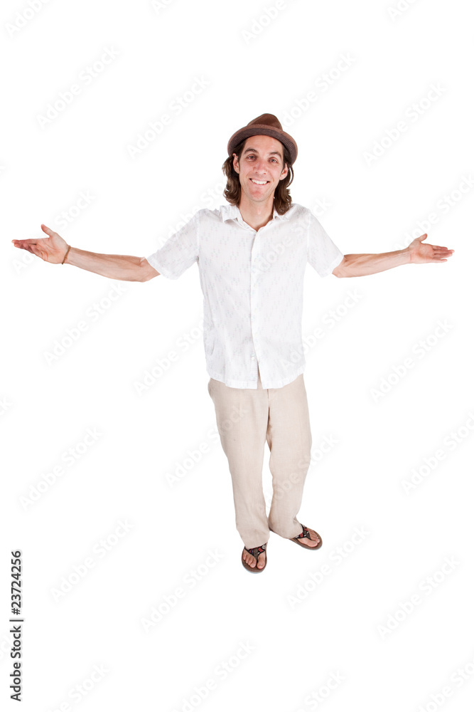 Happy man in beach clothes Happy man in beach clothes