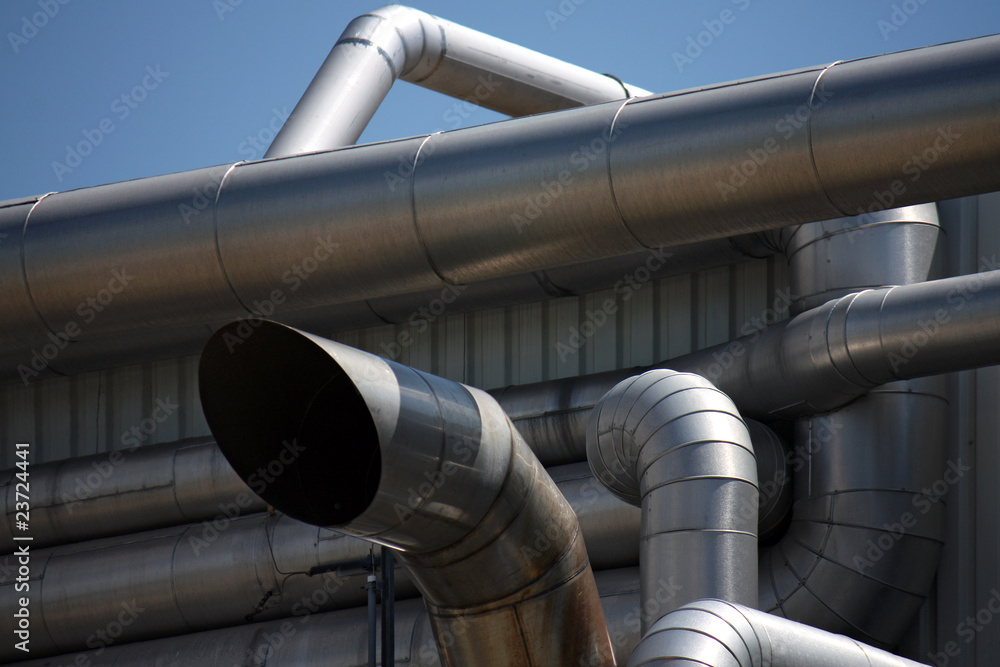 detail of many steel pipe in oil refinery detail of many steel pipe in oil refinery
