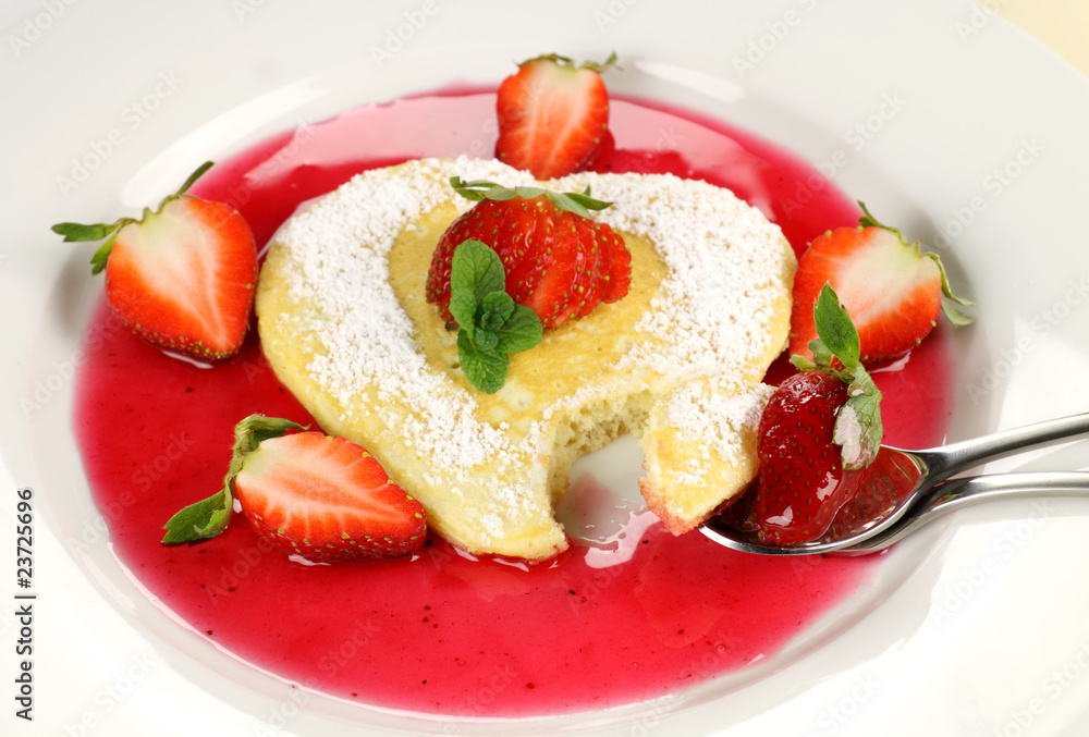 Spoonful Of Heart Shaped Pancake Spoonful Of Heart Shaped Pancake