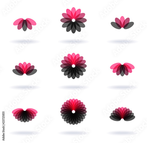 flowers, vector icon set
