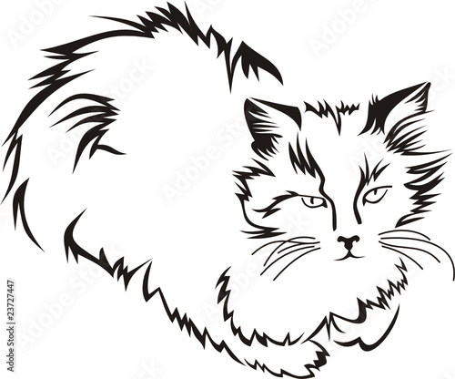Outline image of sitting cat