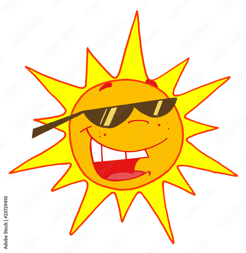 Hot Sun Cartoon Character