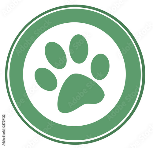 Green Paw Print Banner